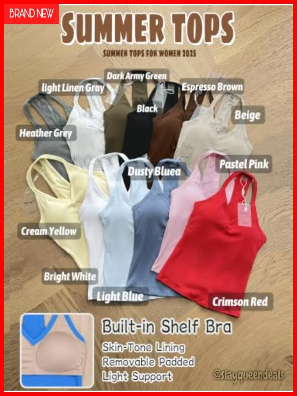 V Neck Cotton Tank Tops with Built-in Shelf Bra Sleeveless Racerback Fitted Cami